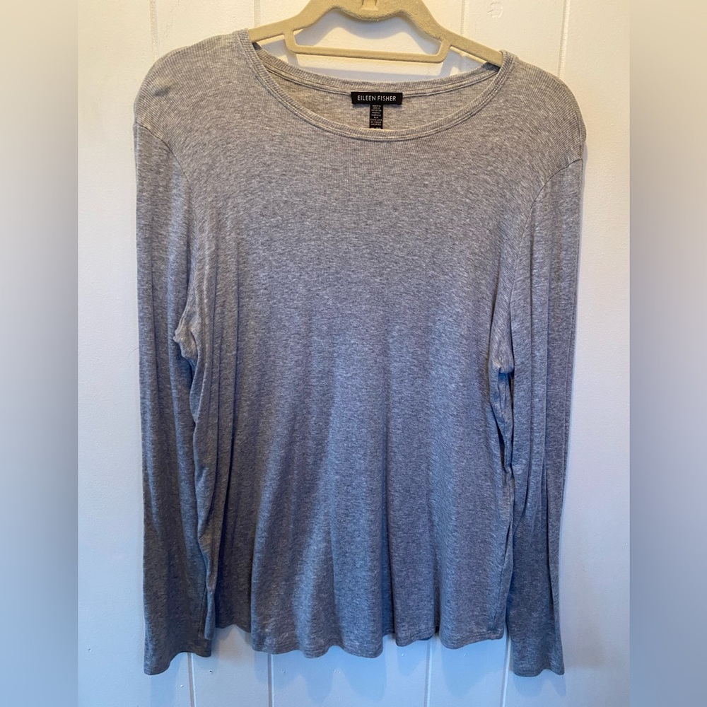 Eileen Fisher long sleeve gray long sleeve shirt size XL